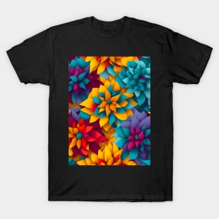 Vivid seamless flowers pattern v1 T-Shirt